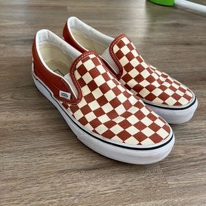 Burnt orange checkered vans